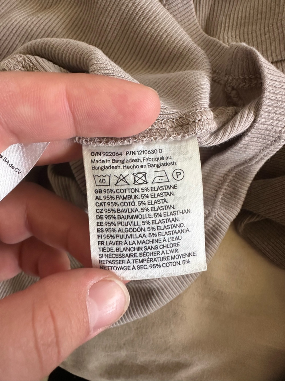 2 H&M Ribbed Long Sleeve Tops in Brown and beige layering tops - Picture 5 of 13
